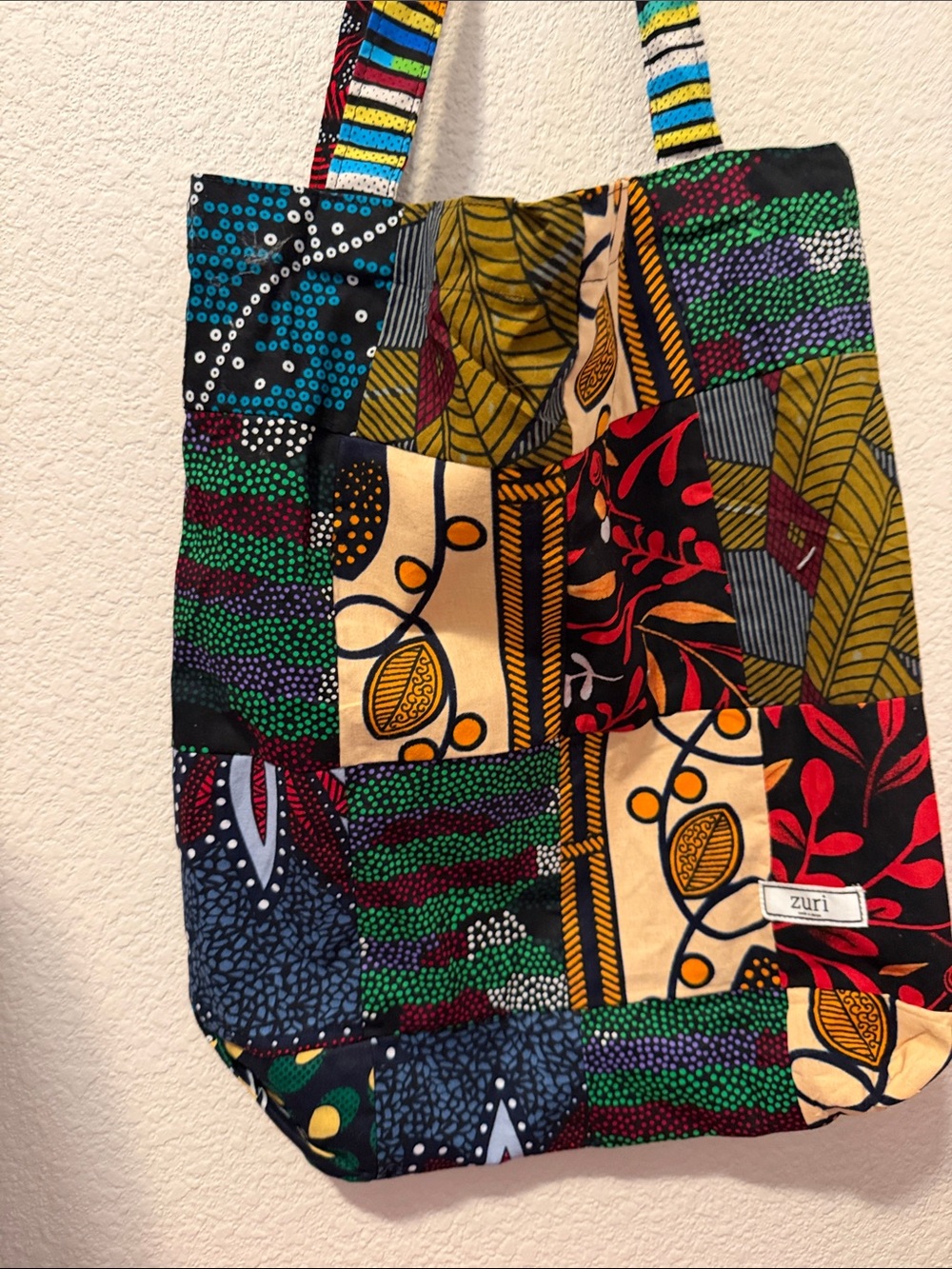 Zuri Multicolor Patchwork Tote Bag